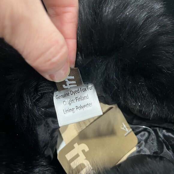 Frr Hat Natural Genuine Luxury Dyed Black Fox Fur Russian Leather Ties main image 5